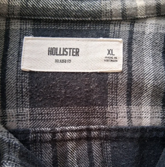 Hollister 100% Cotton Smokey Grey Flannel - Picture 4 of 12